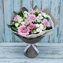 Букет цветов из:  Герберы, Альстромерии и Хризантемы в Задонске