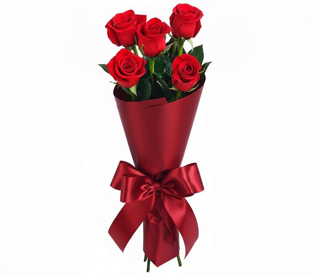 Букет 5 Красных роз Эдлесс Лав в Задонске