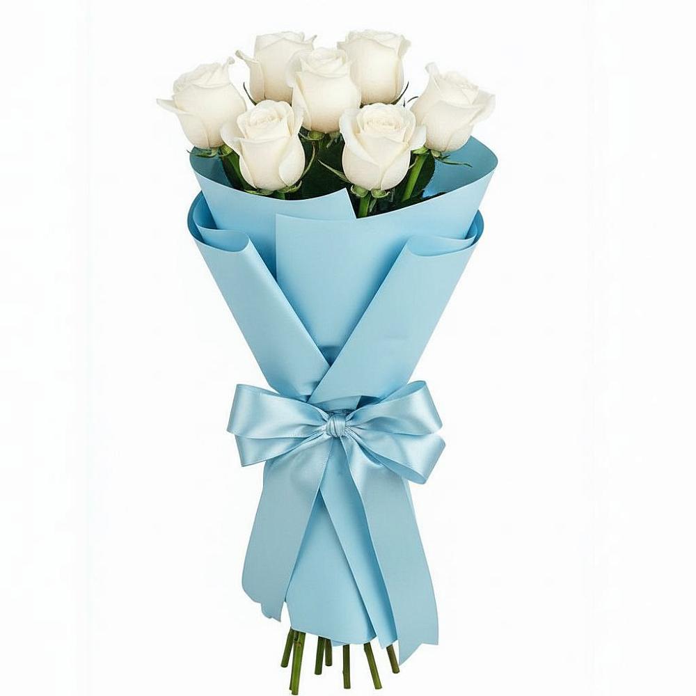 Букет 7 белых роз Проуд в Задонске