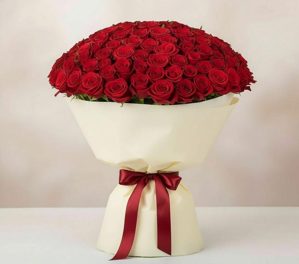 Букет 101 Красная роза Милано в Задонске