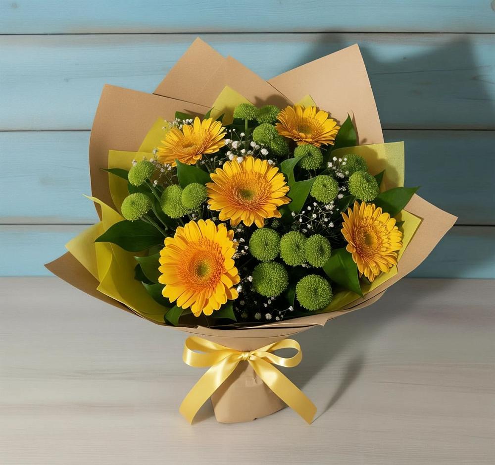 Букет цветов из: Герберы и Хризантемы в Задонске