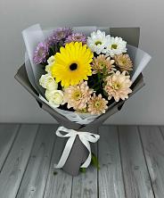Букет цветов из:  Розы, Герберы и Хризантемы в Задонске