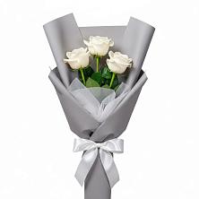 Букет 3 белые розы в Задонске
