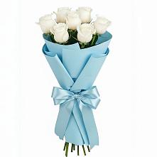 Букет 7 белых роз Проуд в Задонске