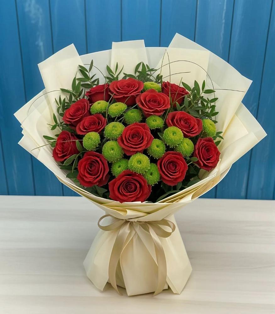 Букет цветов из: Розы и Хризантемы в Задонске